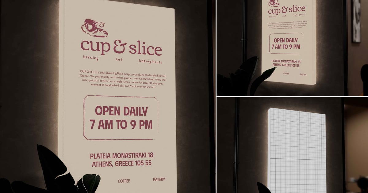 夜间咖啡馆招牌模型