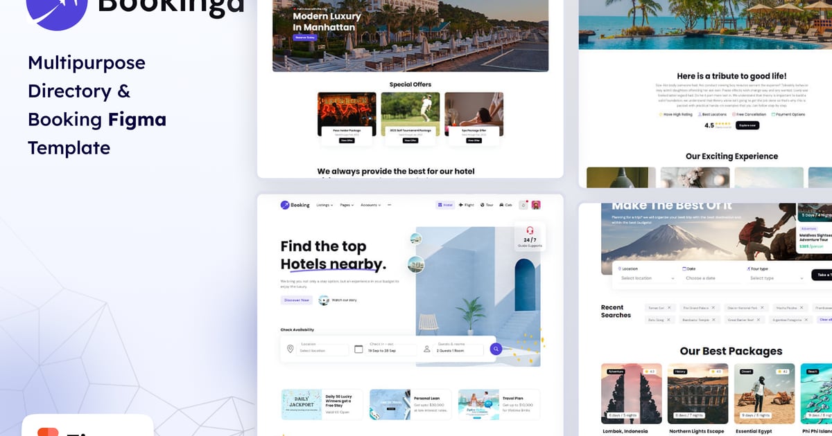 Bookinga – 多用途预订和目录 Figma