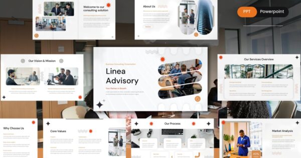 Linea 商业咨询公司 PowerPoint 演示文稿