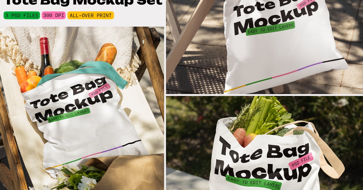 农贸市场手提袋样机套装