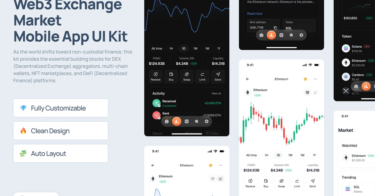Web3 交易市场移动应用 UI 套件