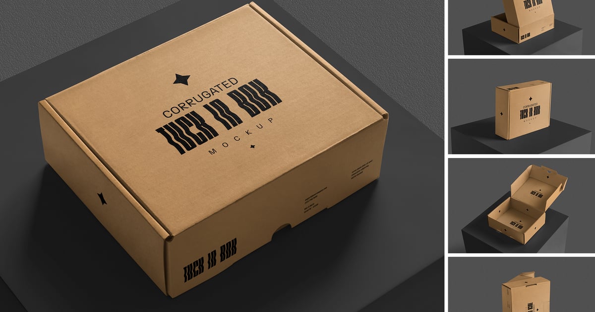 高质量逼真包装盒模型