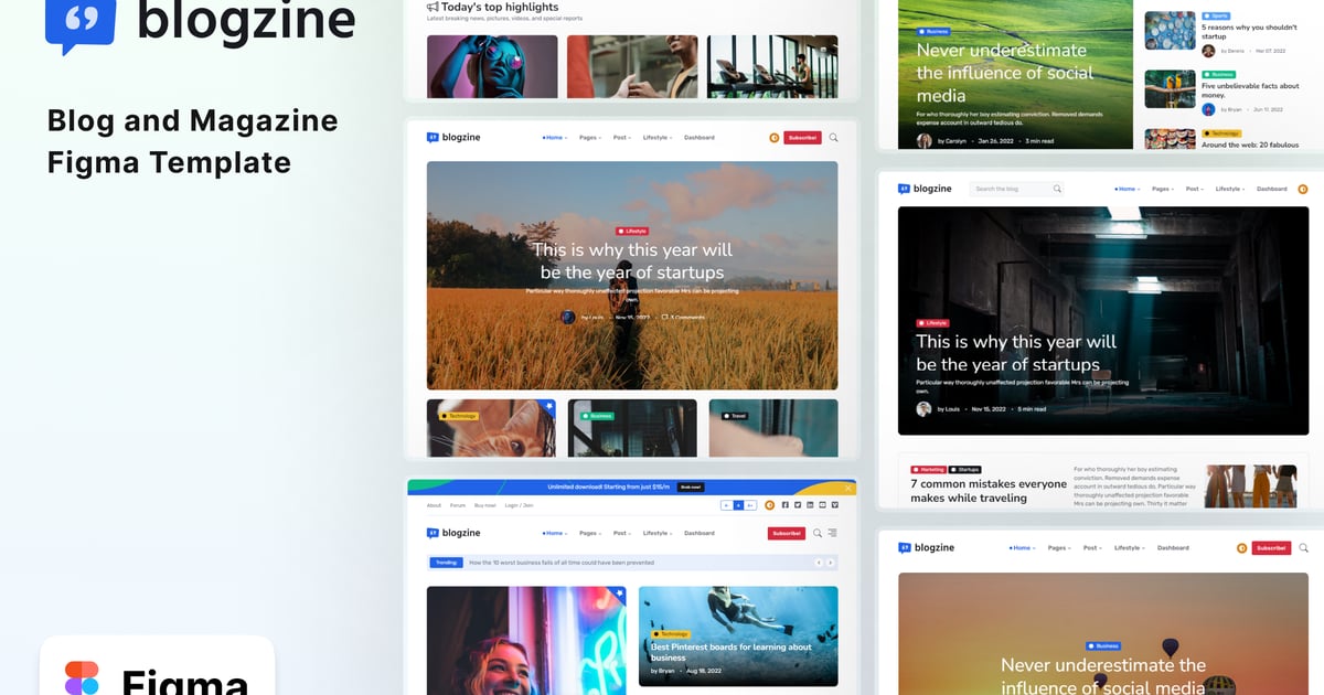Blogzine – 博客和杂志 Figma 模板