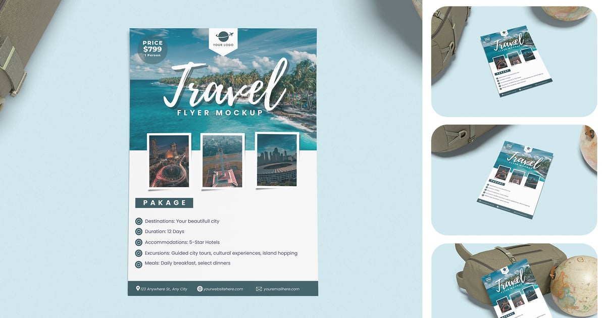 旅行宣传单样机