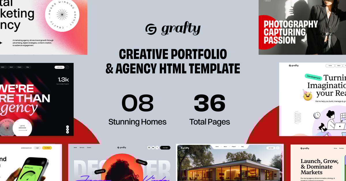 Grafty创意机构及作品集HTML5模板