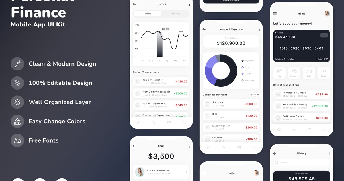 个人理财移动应用 UI 套件