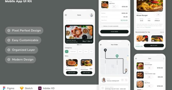 食品订购移动应用 UI 套件