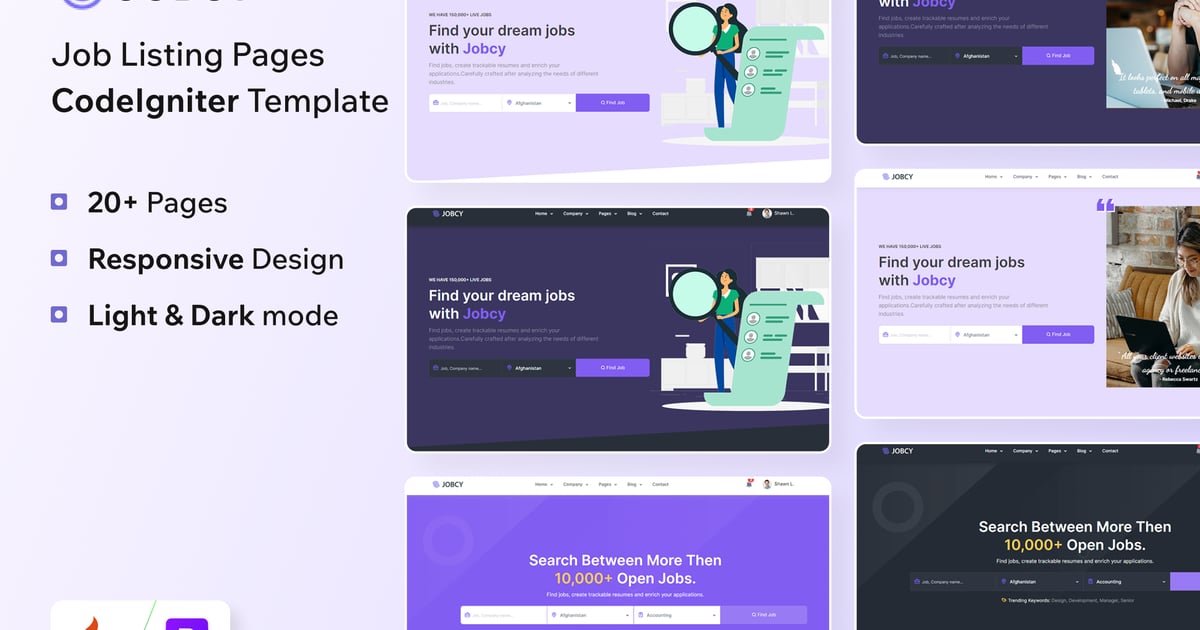 Jobcy – CodeIgniter 职位列表和目录主题