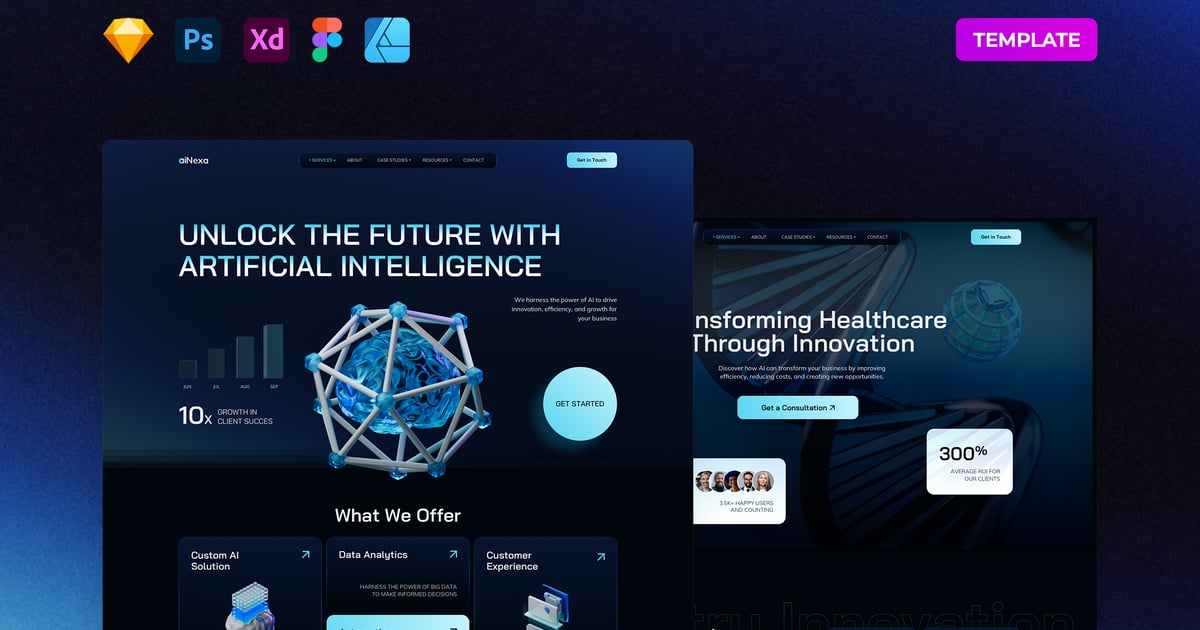 人工智能机构网站模板