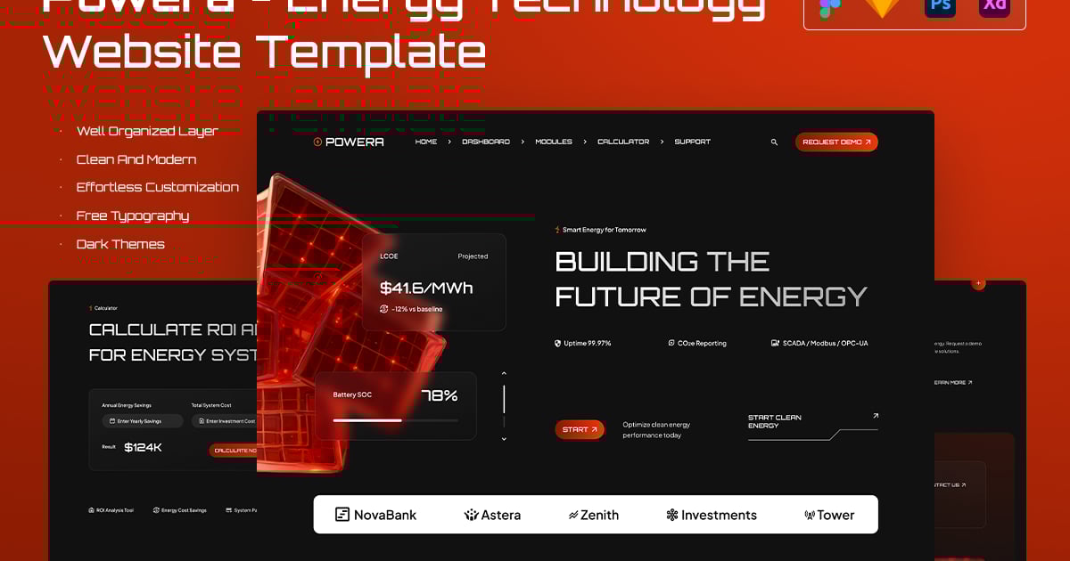 Powera – 能源网站模板