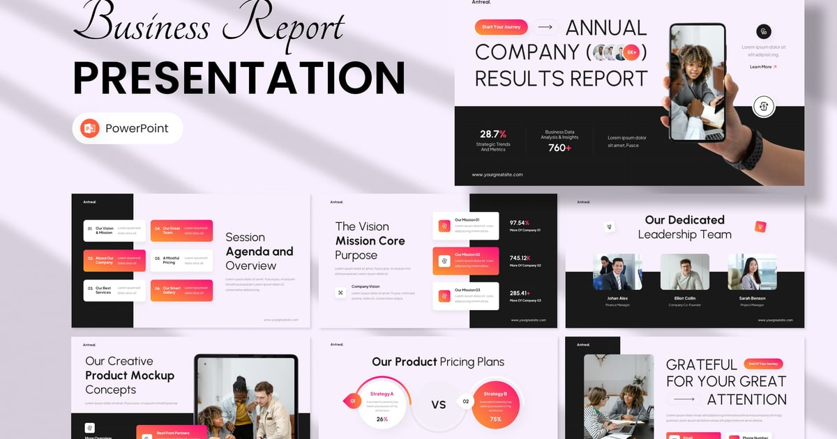 年度业务报告 PowerPoint