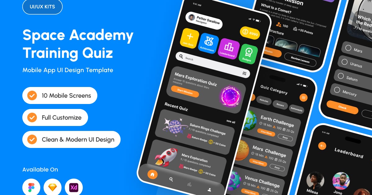 Galaxio – 太空学院训练测验应用程序