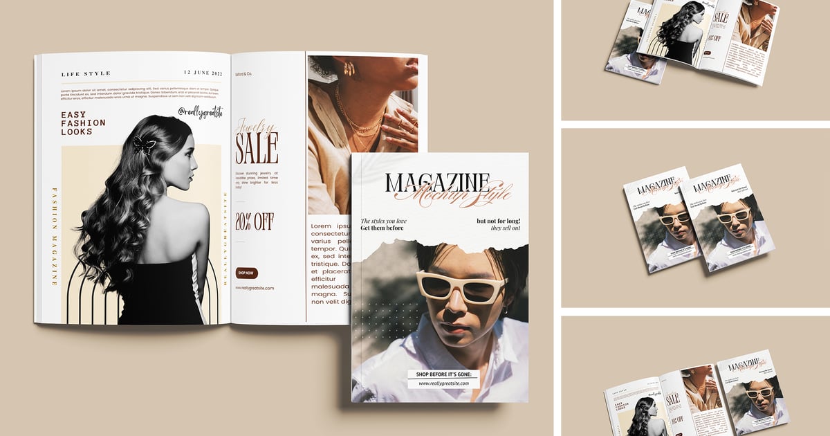 高质量杂志样机套装