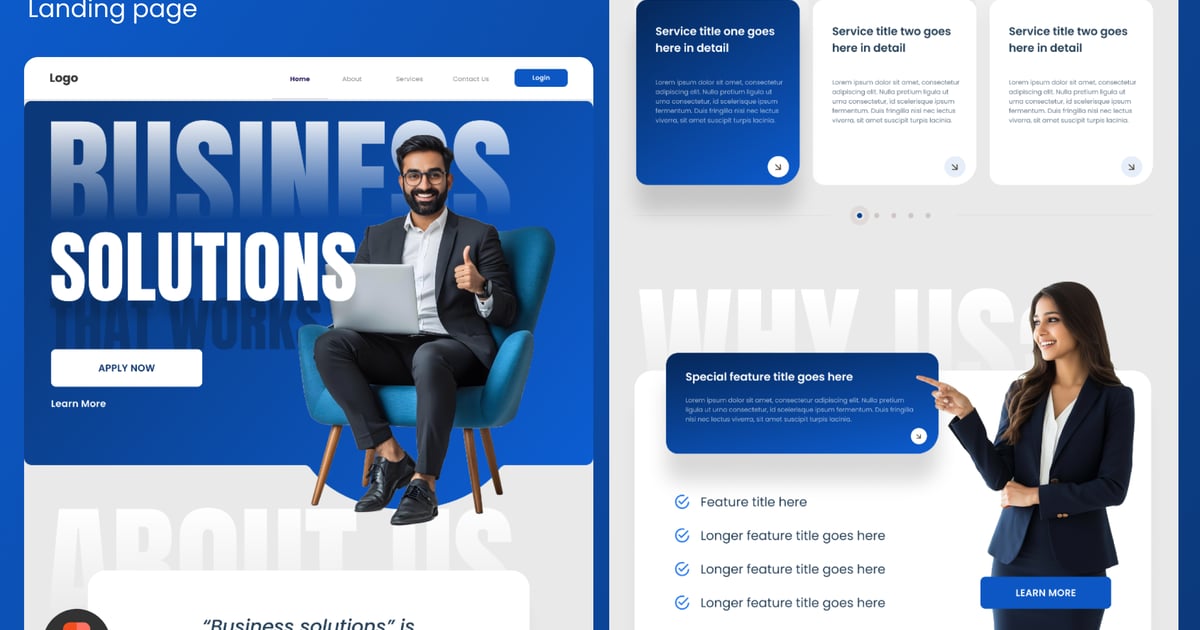 商业与金融科技解决方案着陆页