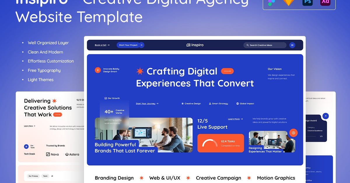 Inspiro – 创意数字机构网站模板