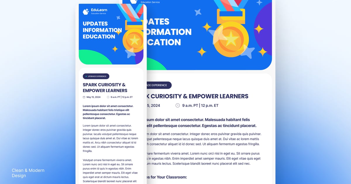 EduLearn 教育资讯电子邮件简讯 UI 套件