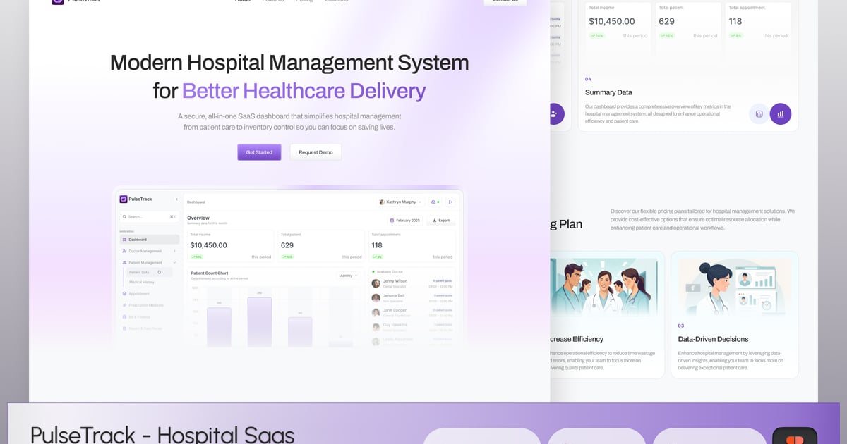PulseTrack – 医院 SaaS 登录页面