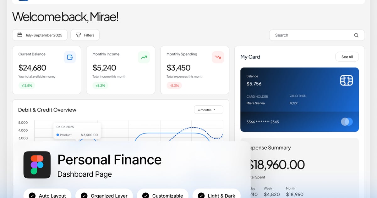 个人财务仪表盘