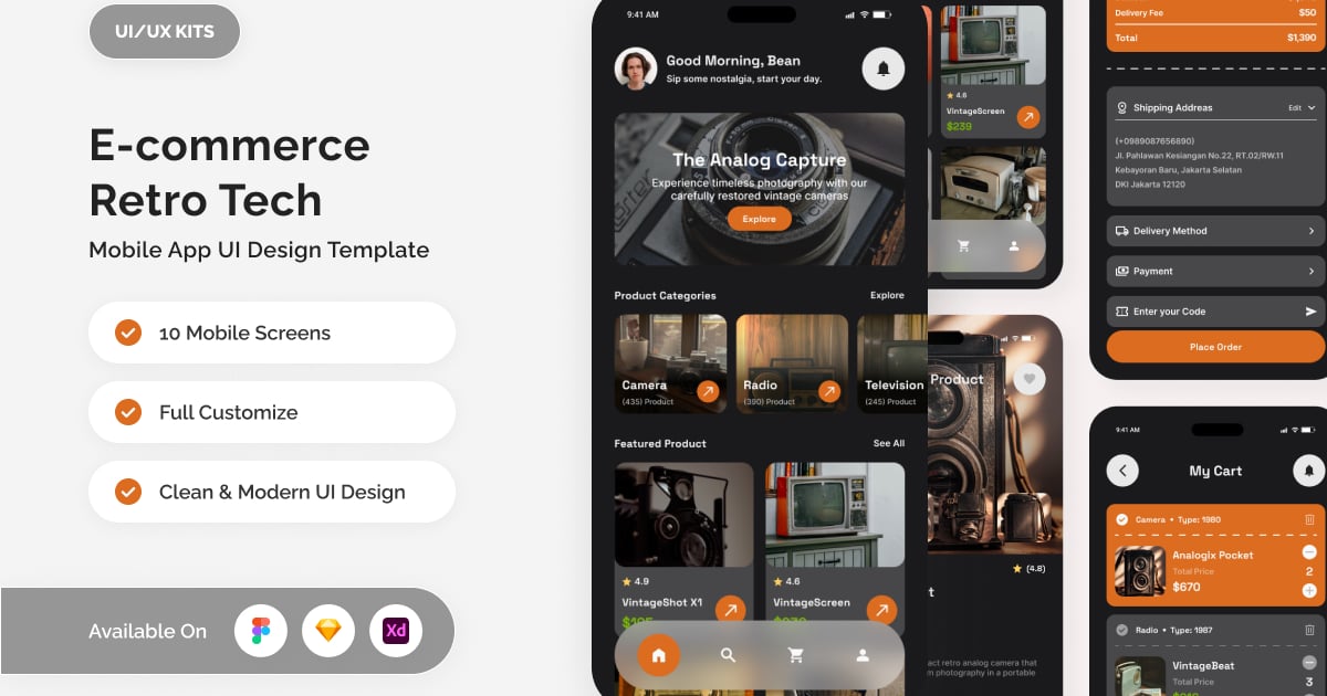 NeverOld – 复古科技电商 UI 套件