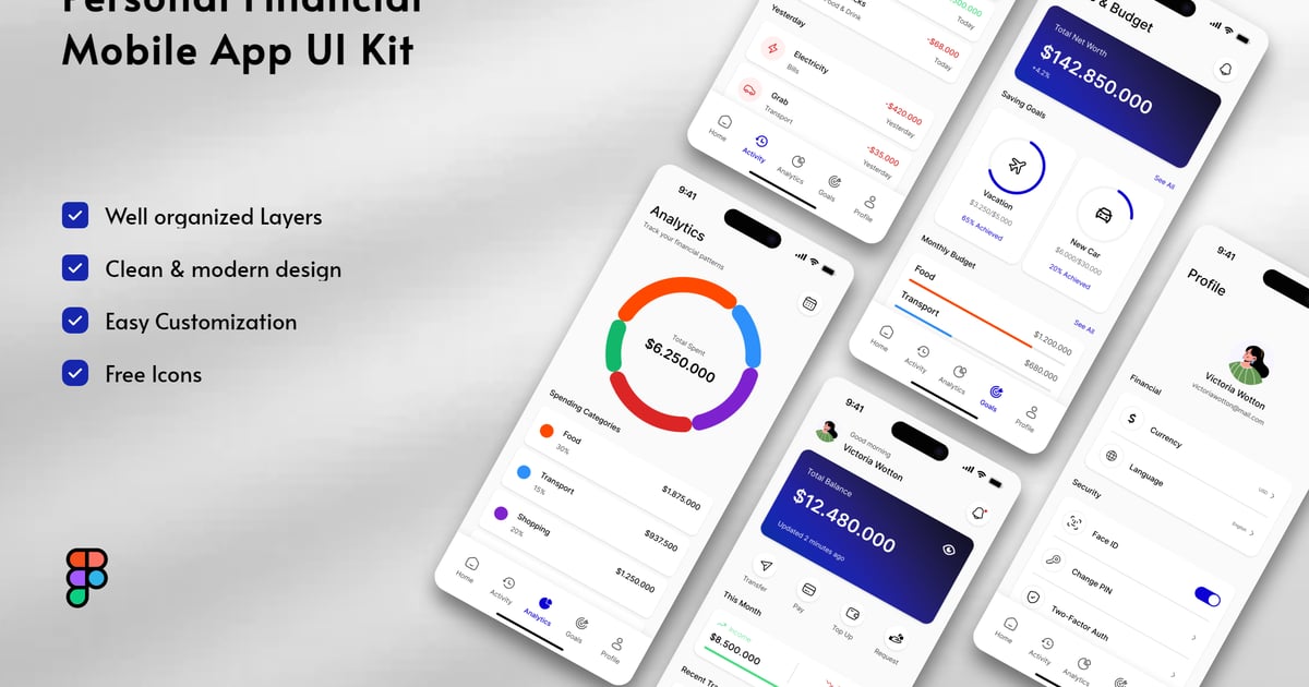 个人理财移动应用 UI 套件