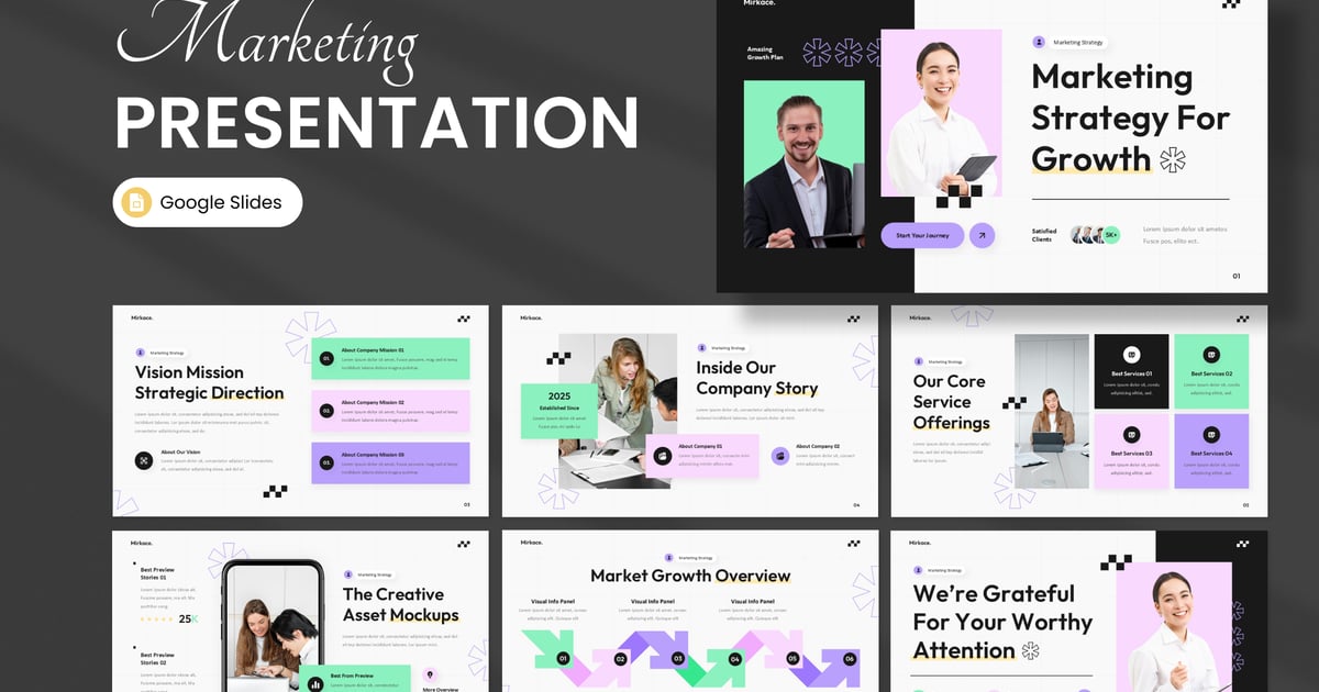 市场营销策略与增长计划（谷歌幻灯片）