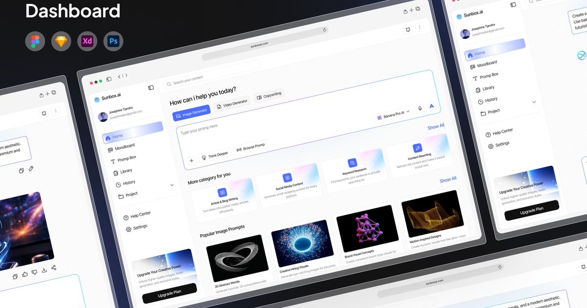 AI图像生成器仪表盘