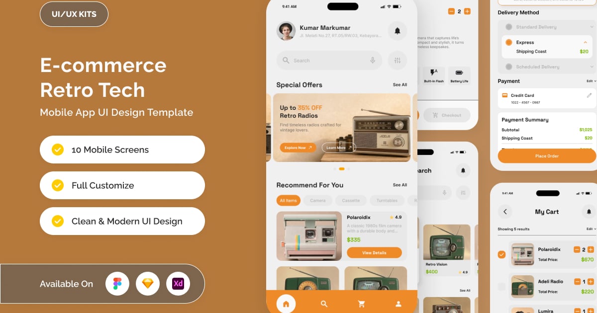 OldTechie – 复古科技电商 UI 套件