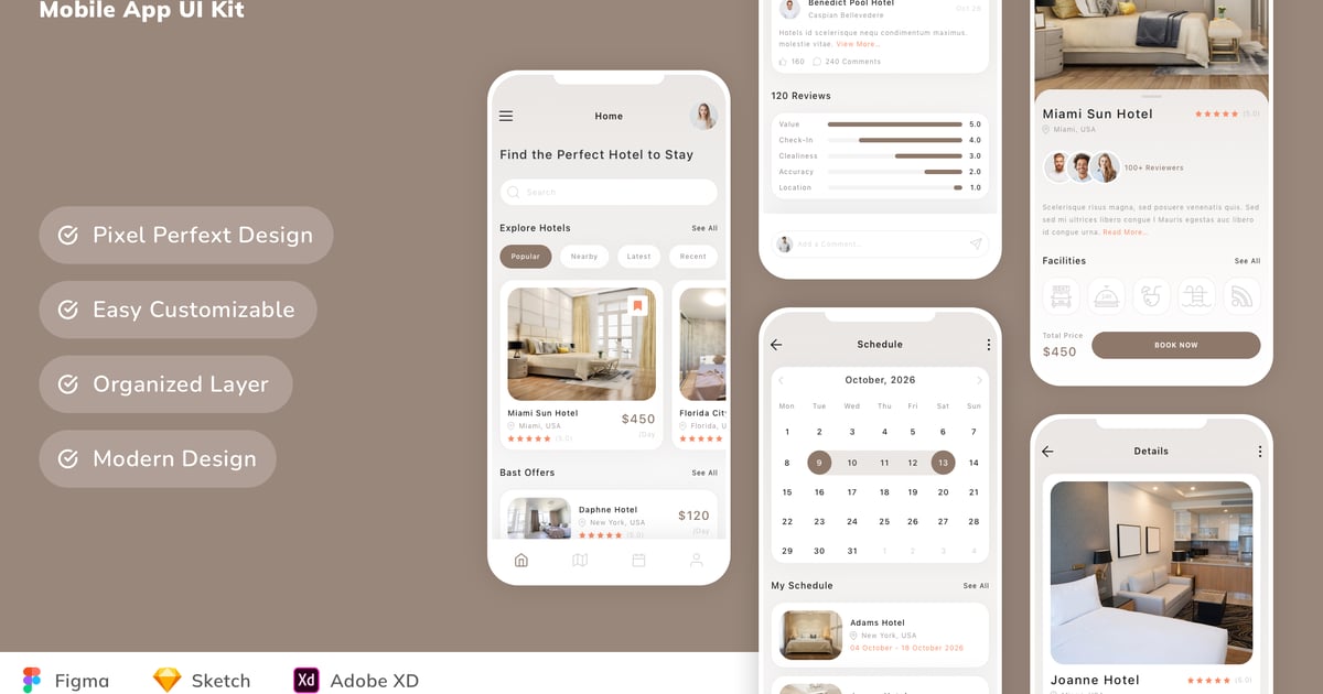 酒店预订移动应用 UI 套件