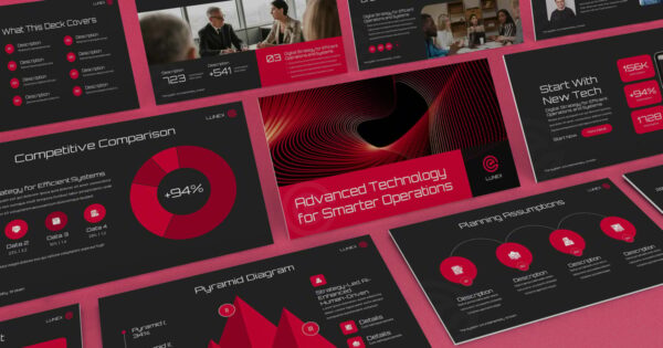 红色科技公司宣传册 PowerPoint