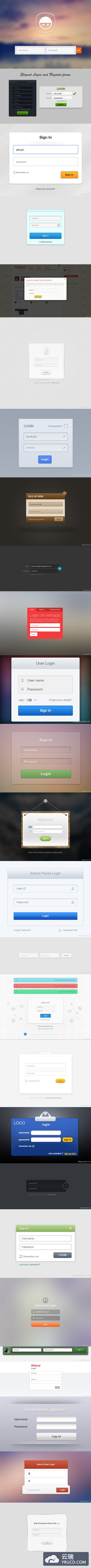 26个精细的登录窗口设计PSD下载