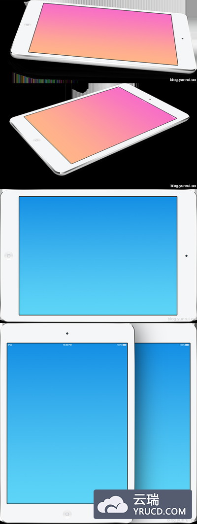 IPAD MINI多角度PSD模型打包免费下载
