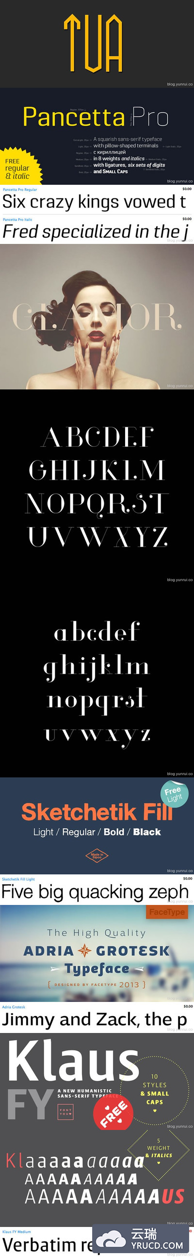 6款时尚而免费的字体下载