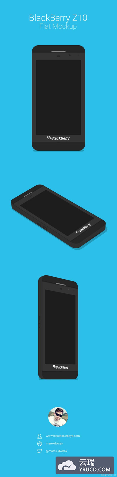 黑莓Z10（BlackBerry Z10）扁平化PSD展示模型