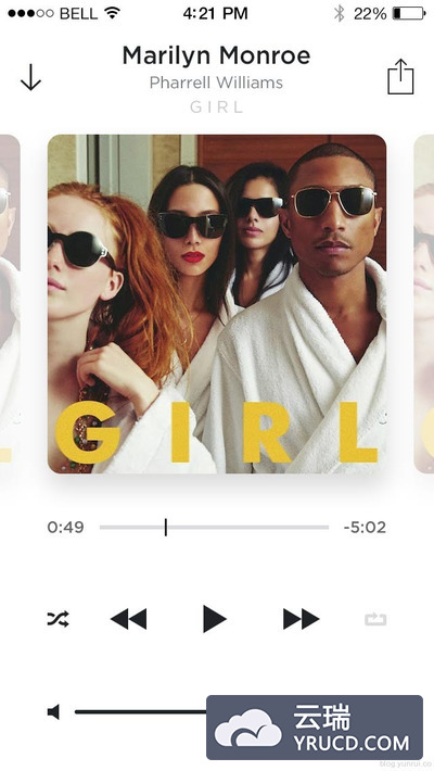 极简主义风格的手机APP播放器