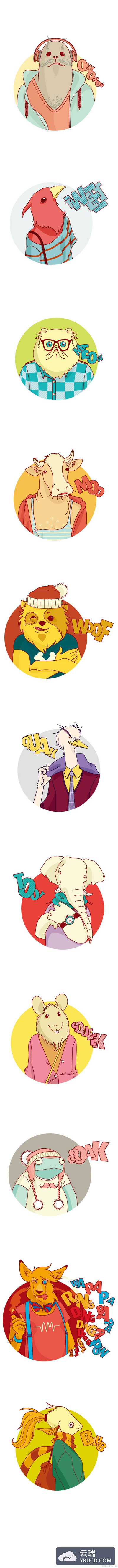 11个动物角色设计源文件下载