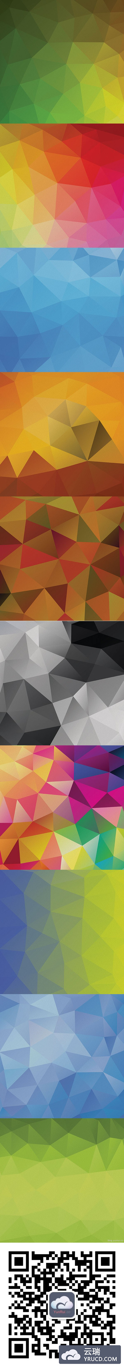 时尚的几何无缝多边形背景PSD下载（三）