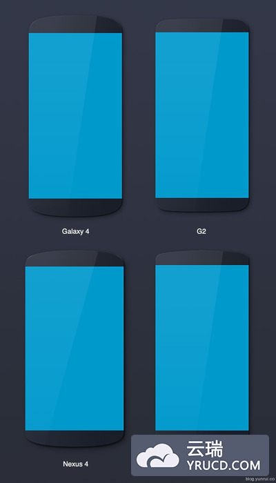 Android 设备矢量展示模型 (Nexus, LG, Galaxy)