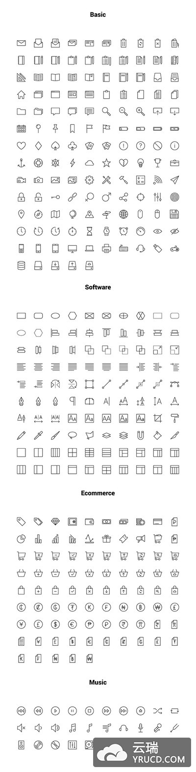 Linea:免费的高端线框描边矢量图标下载