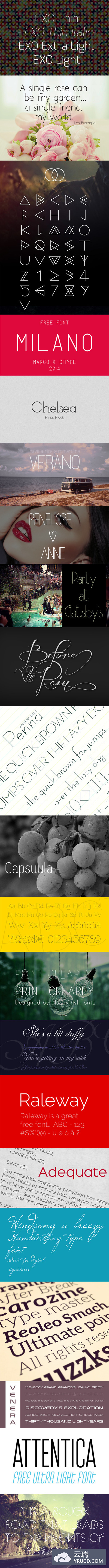 21亮丽而且纤细的设计字体下载给您作为新灵感