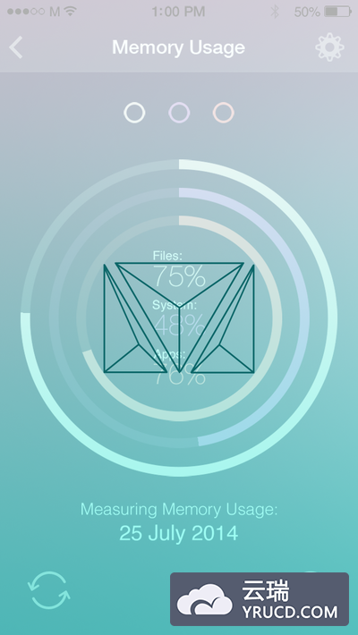 有创意的APP存储空间信息展示设计PSD模板下载