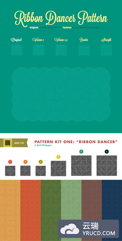 Ribbon Dancer传统四方连续纹理AI文件下载