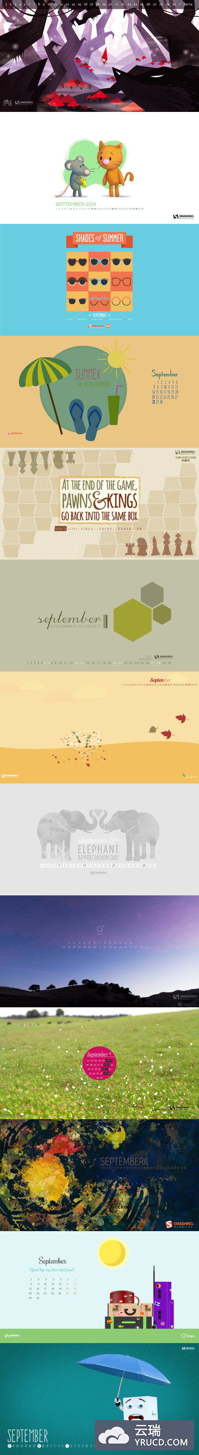 有创意的9月日历壁纸下载