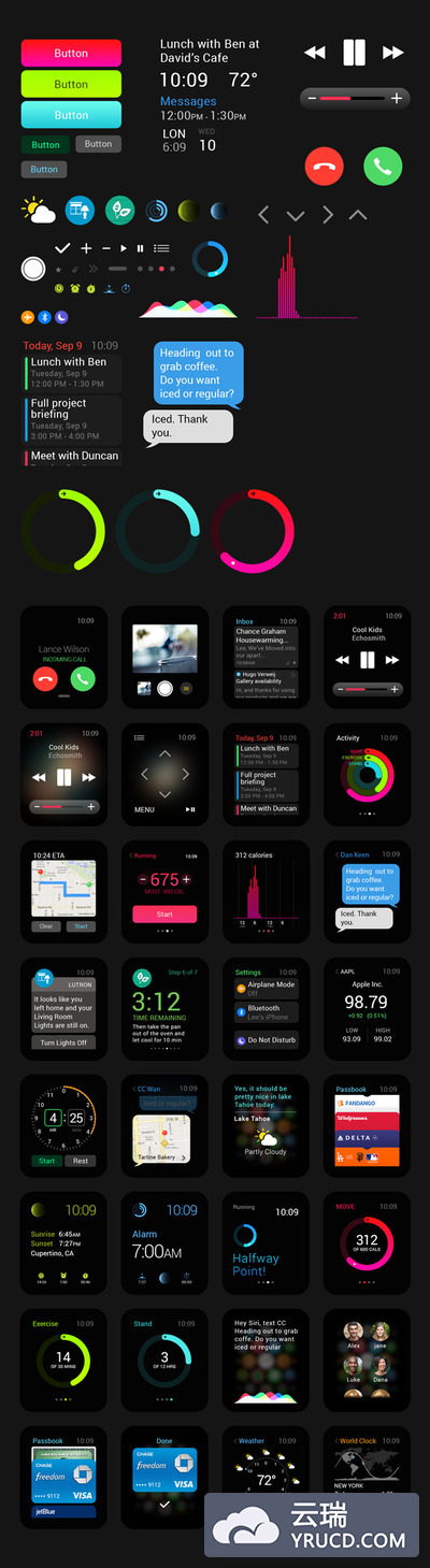 Apple Watch GUI PSD 套装免费下载