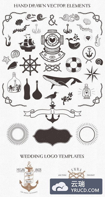 海洋和航海主题的矢量图形素材下载