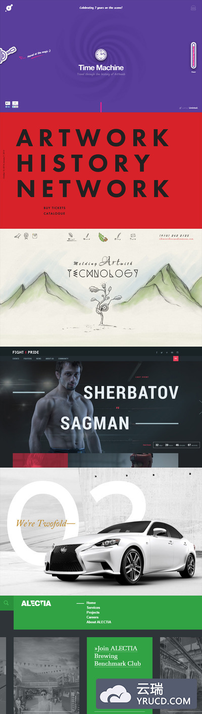 10月第三周的网页设计灵感与欣赏的鸡尾酒（字体运用的网页设计）