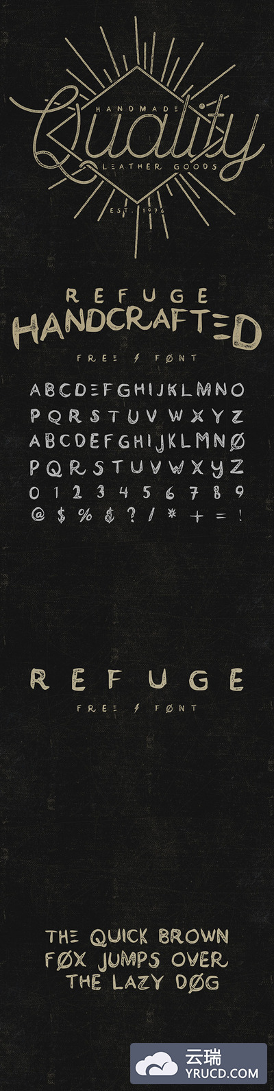REFUGE雕刻手工英文字体下载