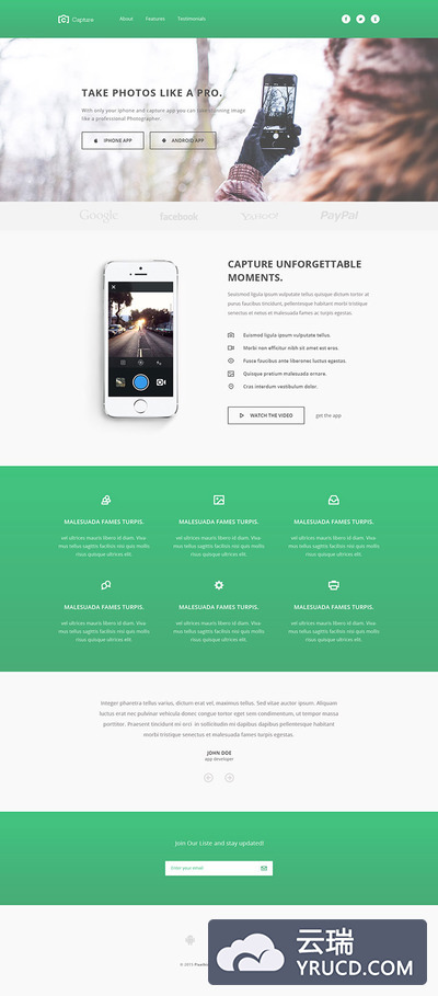 Bootstrap实现的响应式APP下载页面代码