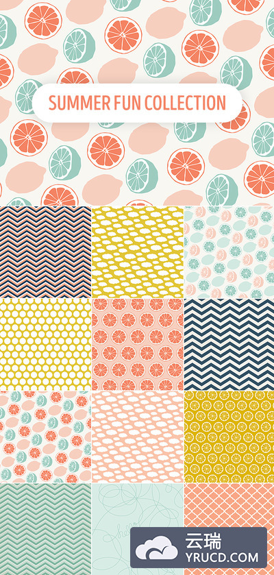 有趣的夏日背景纹理打包下载（四方连续纹理）
