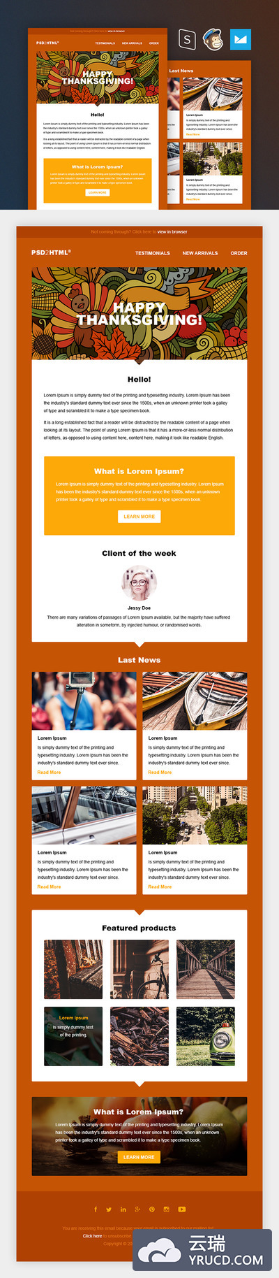 最新感恩节氛围的页面设计效果PSD下载