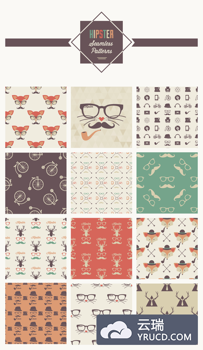 新鲜的四方连续图案矢量格式下载（eps\Ai）